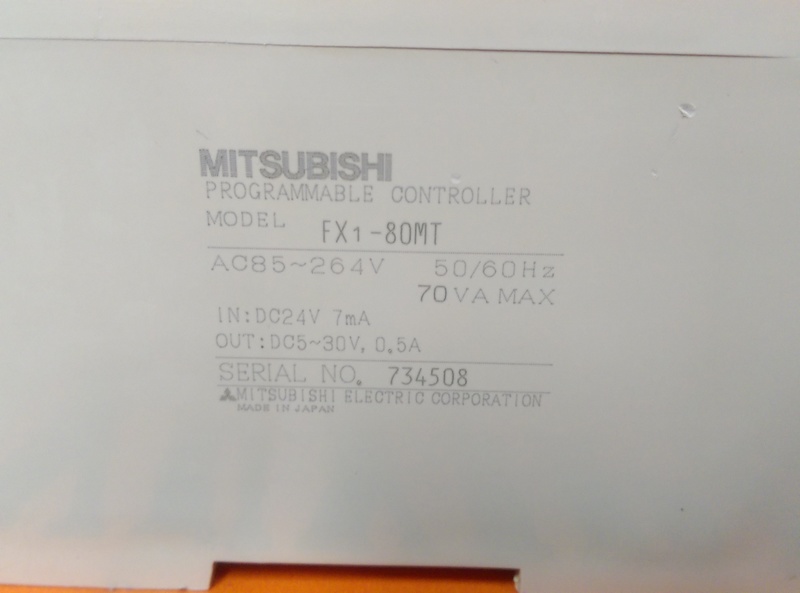 MITSUBISHI FX1-80MT Programmable Controller - PLC DCS SERVO MITSUBISHI FX1-80MT Programmable Controller - PLC DCS SERVO